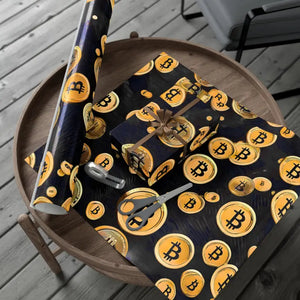 Bitcoin Lover Gift Wrap Papers Bold Crypto Design - Dipaliz - Wrapping Paper