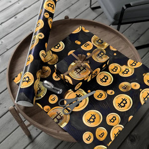 Bitcoin Lover Gift Wrap Papers Bold Crypto Design - Dipaliz - Wrapping Paper