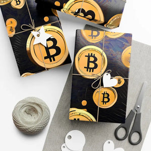 Bitcoin Lover Gift Wrap Papers Bold Crypto Design - Dipaliz - Wrapping Paper