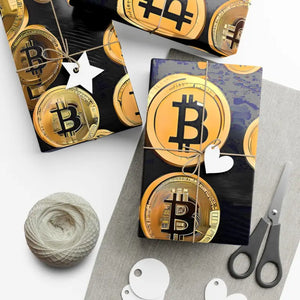 Bitcoin Lover Gift Wrap Papers Bold Crypto Design - Dipaliz - Wrapping Paper