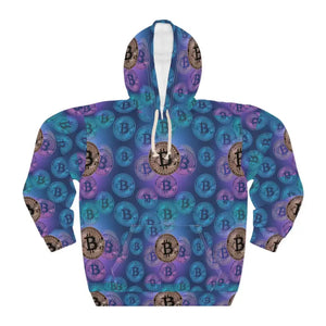 Unisex Pullover Hoodie - Stylish Bitcoin Design Gold Circuit - Dipaliz - Xs - Hoodies