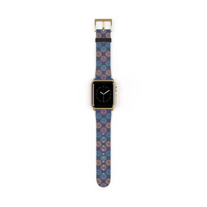 Faux Leather Bitcoin Pattern Watch Band for Trendy Outfits - 38 - 41 Mm / Gold Matte Accessories