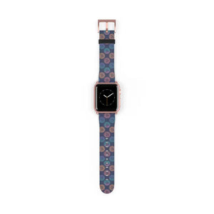 Faux Leather Bitcoin Pattern Watch Band - Crypto Style - Dipaliz - 38 - 41 Mm / Rose Gold Matte - Bands