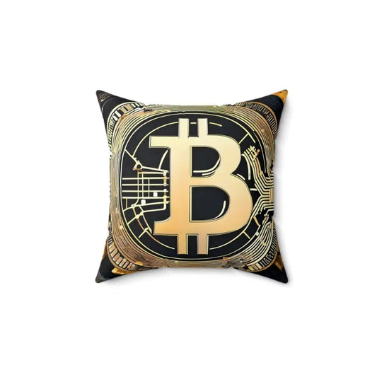 Elevate your Space with Bitcoin Spun Polyester Pillow - 14’’ × Home Decor