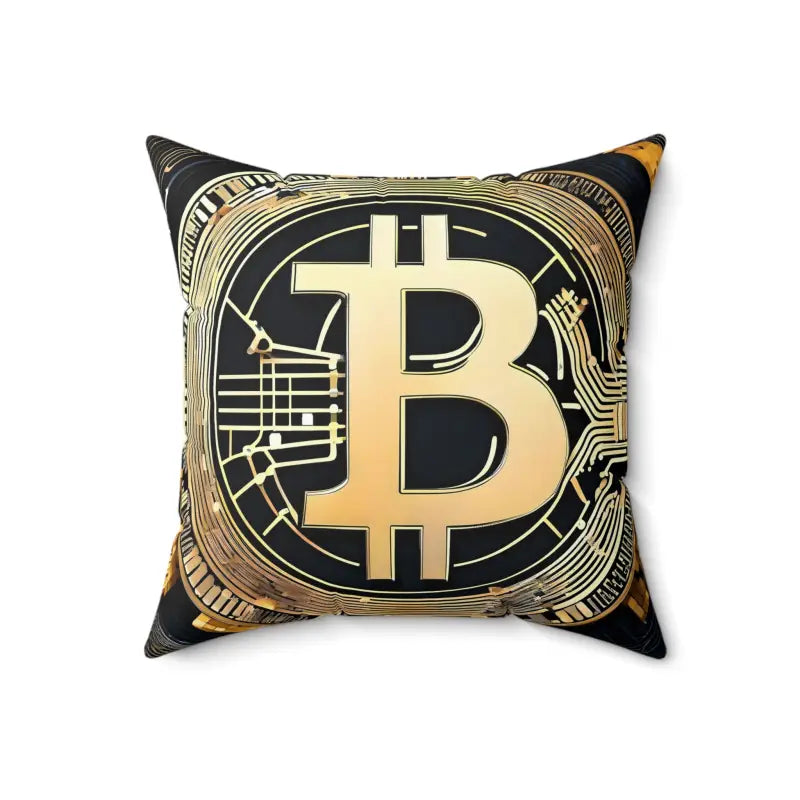 Elevate your Space with Bitcoin Spun Polyester Pillow - 18’’ × Home Decor