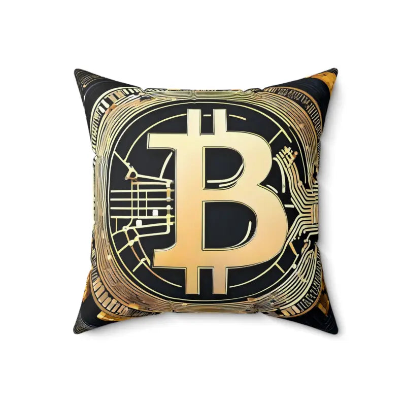 Elevate your Space with Bitcoin Spun Polyester Pillow - Home Decor