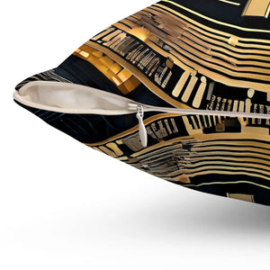 Bitcoin Art Spun Polyester Square Pillow - Dipaliz - Throw Pillows