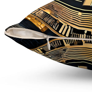 Bitcoin Art Spun Polyester Square Pillow - Dipaliz - Throw Pillows