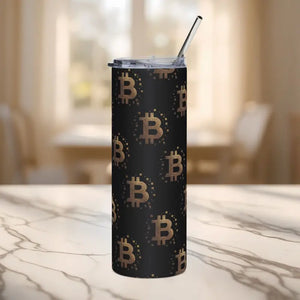 Bitcoin Stainless Steel Tumbler for Crypto Lovers - Dipaliz - 20oz / Black - Tumblers