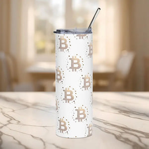 Bitcoin Stainless Steel Tumbler for Crypto Lovers - Dipaliz - 20oz / White - Tumblers