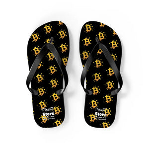 Bitcoin Flip Flop - Bold Symbol Beach Summer Style - Dipaliz - m / Black Sole - Slippers