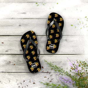 Bitcoin Flip Flop - Bold Symbol Beach Summer Style - Dipaliz - s / Black Sole - Slippers