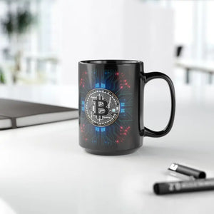 Bitcoin Circuit Black Mug - Bold Morning Energy Boost - Dipaliz - Mugs