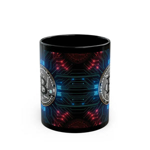 Bitcoin Circuit Black Mug - Bold Morning Energy Boost - Dipaliz - Mugs