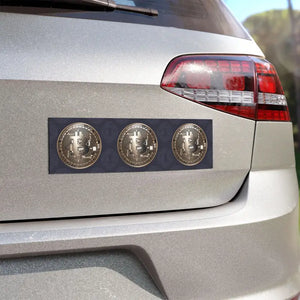 Bitcoin Car Magnets White Base Style Bold Emblem by Dipaliz - 10’’ × 3’’ / Rectangle / 1 Pc - Vehicle