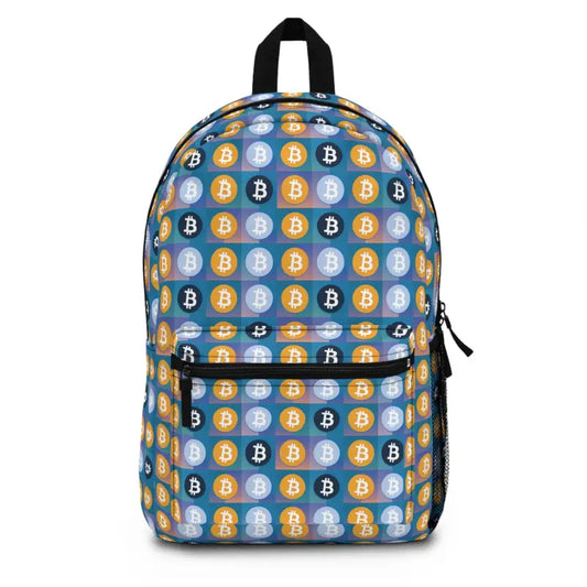 Turn Heads: Vibrant Bitcoins Yellow & Blue Backpack - one Size Bags