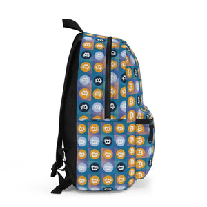Bold Yellow and Blue Backpack - Bitcoin Streetwear - Dipaliz - Backpacks