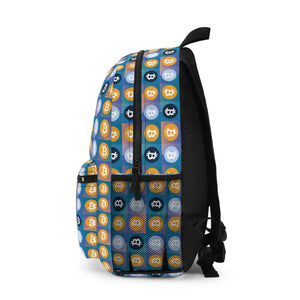 Bold Yellow and Blue Backpack - Bitcoin Streetwear - Dipaliz - Backpacks