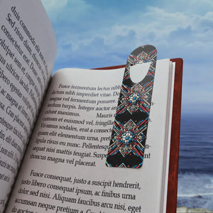Sleek Aluminum Bookmark - Black Abstract Geometric - Dipaliz - Bookmarks