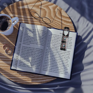 Sleek Aluminum Bookmark - Black Abstract Geometric - Dipaliz - Bookmarks