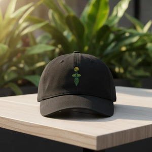 DipaliZ embroidered sunflower dad hat in washed cotton twill