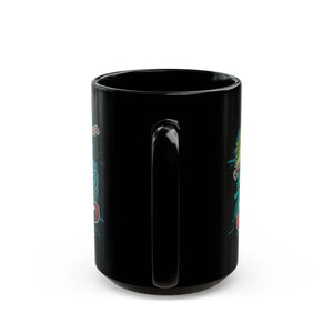 Black Ceramic Cat Mug - 15 Ounce Purrfect Coffee Cup - Dipaliz - Mugs