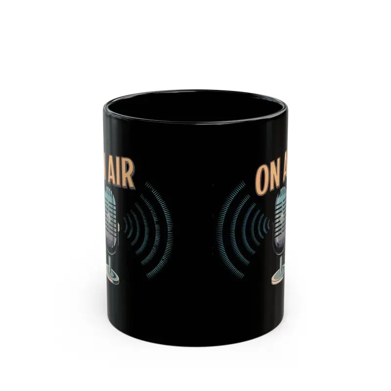 Podcast Lovers’ Dream: Black Ceramic Mug with On-air Flair!