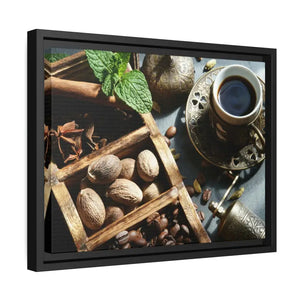Black Coffee Matte Canvas Wall Art with Frame by Dipaliz - Posters Prints & Visual Artwork
