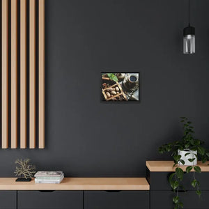 Black Coffee Matte Canvas Wall Art with Frame by Dipaliz - Posters Prints & Visual Artwork