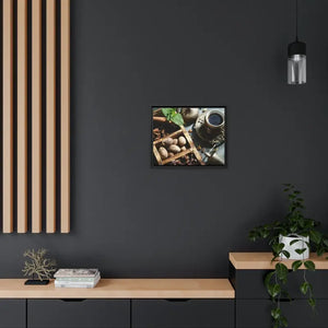 Black Coffee Matte Canvas Wall Art with Frame by Dipaliz - Posters Prints & Visual Artwork