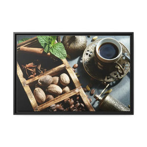 Black Coffee Matte Canvas Wall Art with Frame by Dipaliz - 30″ x 20″ (horizontal) / 1.25’’ - Posters Prints & Visual