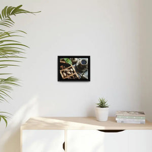 Black Coffee Matte Canvas Wall Art with Frame by Dipaliz - Posters Prints & Visual Artwork