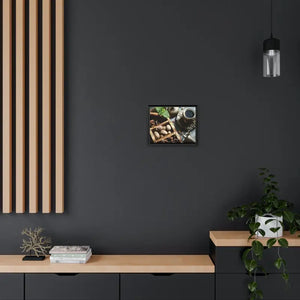 Black Coffee Matte Canvas Wall Art with Frame by Dipaliz - Posters Prints & Visual Artwork