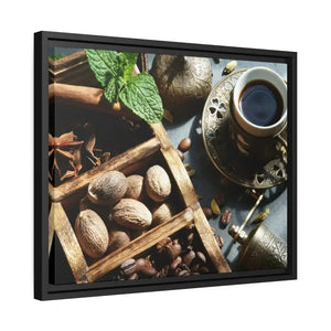 Black Coffee Matte Canvas Wall Art with Frame by Dipaliz - Posters Prints & Visual Artwork