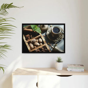 Black Coffee Matte Canvas Wall Art with Frame by Dipaliz - Posters Prints & Visual Artwork