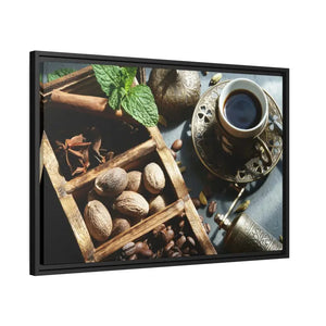 Black Coffee Matte Canvas Wall Art with Frame by Dipaliz - Posters Prints & Visual Artwork