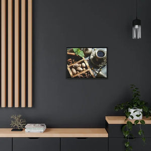 Black Coffee Matte Canvas Wall Art with Frame by Dipaliz - Posters Prints & Visual Artwork