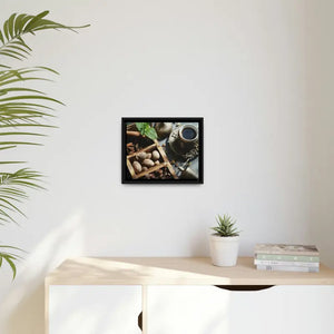 Black Coffee Matte Canvas Wall Art with Frame by Dipaliz - Posters Prints & Visual Artwork