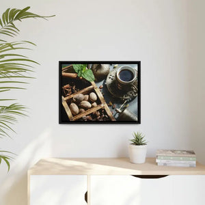 Black Coffee Matte Canvas Wall Art with Frame by Dipaliz - Posters Prints & Visual Artwork