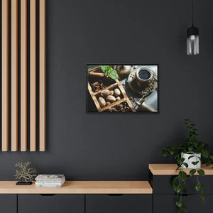 Black Coffee Matte Canvas Wall Art with Frame by Dipaliz - Posters Prints & Visual Artwork