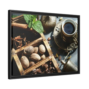 Black Coffee Matte Canvas Wall Art with Frame by Dipaliz - Posters Prints & Visual Artwork