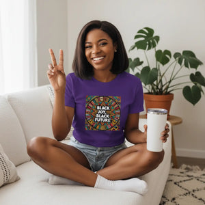 Black Joy Short Sleeve Tee – Soft Cotton - Dipaliz - T-shirts - s