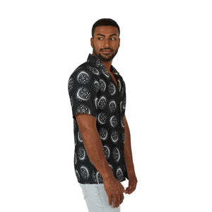 Celestial Moon Pattern Hawaiian Camp Shirt - Dipaliz - Shirts - s