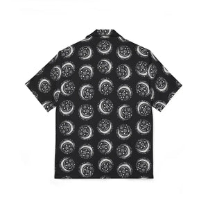 Celestial Moon Pattern Hawaiian Camp Shirt - Dipaliz - Shirts - s