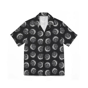 Celestial Moon Pattern Hawaiian Camp Shirt - Dipaliz - Shirts - s