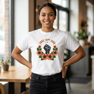 Black Power Sunflower Graphic Tee Cotton - Dipaliz - T-shirts