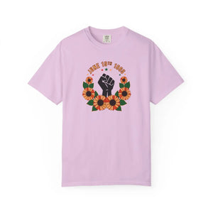 Black Power Sunflower Graphic Tee Cotton - Dipaliz - T-shirts