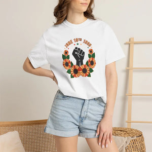 Black Power Sunflower Graphic Tee Cotton - Dipaliz - T-shirts