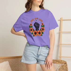 Black Power Sunflower Graphic Tee Cotton - Dipaliz - T-shirts