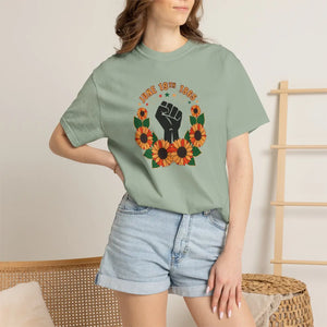 Black Power Sunflower Graphic Tee Cotton - Dipaliz - T-shirts